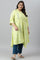 Light Green Printed Asymmetrical Plus Size kurta