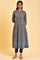 Grey Flared Printed kurta