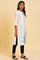 White Placement Print Dobby Plus Size kurta