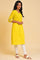 Yellow Textured Dobby kurta