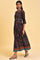 Blue Printed Kalidar Long Dress