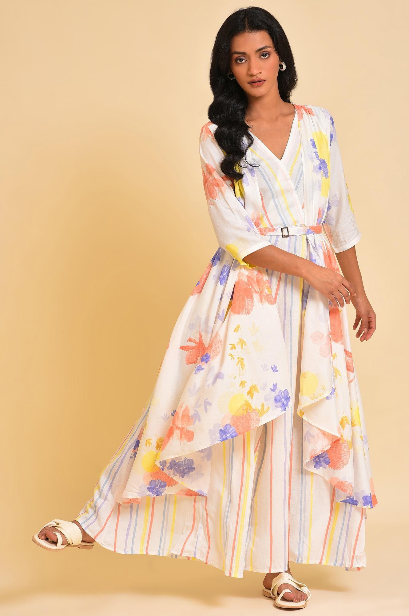 Ecru Print Mix Jumpsuit