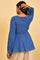 Blue Seer Sucker Peplum Top