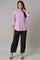 Light Purple Shirt Collar Top