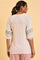 Ecru Embroidered Flared Top