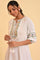 Ecru Embroidered Flared Top