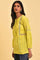 Lime Yellow Seer Sucker Printed Top