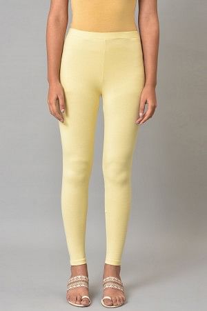 Yellow Cotton Jersey Tights