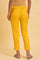 Yellow Solid Straight Slim Pants