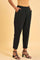 Black Yarn Dyed Fit Straight Pants