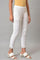 White Slim Pants With Lace Detail