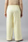 Light Yellow Plus Size Parallel Pants With Pleats And Lace Detail