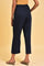 Dark Blue Straight Western Pants