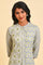 Grey Geometric Print kurta Set