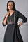 Black Asymmetric Mock Layer Festive kurta