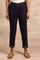 Blue Solid Slim Pants In Silk Viscose Tussar