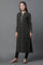 Black Jacquard Festive Winter Kurta and Tights Set