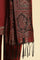 Maroon Velvet Embroidered Kurta, Pants And Jacquard Dupatta Set