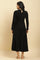 Black Knitted Circular Flared Winter Dress