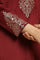 Maroon Embroidered Flared Velvet Kurta