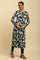 Green Floral Printed Winter Kurta And Tights Set