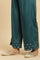 Blue Embroidered Velvet Winter Kurta, Pants And Shawl Set