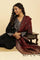 Black Embroidered Velvet Winter Kurta, Pants And Shawl Set