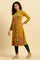 Yellow Geometric Printed Winter Kurta And Tights Set