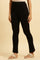 Black Solid Fit And Flare Pants