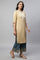 Beige Light Festive Zari Embroidered kurta