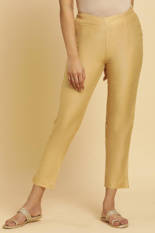Golden Solid Slim Pants