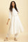 White Printed Flared Kurta And Pants Set