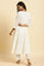 White Printed Flared Kurta And Pants Set