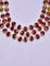 Designer 3-Lines Ruby Cut Beads Mala With Lakshmi Devi Side pendent