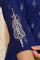 Navy Blue Glitter Paisley Printed Straight Kurta With Dori Embroidery On Yoke