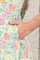 Mint Green Floral Printed Pure Cotton Kurta With Lace V-Neck