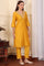 Yellow Dori Embroidered Chanderi Straight Kurta