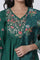 Emerald Green Panelled Embroidered Kurta, Pants And Printed Chanderi Dupatta