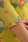Celery Green Floral Printed Sequined Kota Flared Kurta, Slim Pants And Dupatta Set