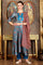 Cerulean Blue Floral Printed Japanese Satin Kurta, Pants And Dupatta Set