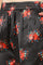 Black Floral Printed Japenese Satin Embroidered A-Line Kurta And Pants Set With Dupatta