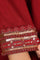 Red Embroidered Chanderi Flared Kurta, Slim Pants And Dupatta Set