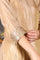 Gold Viscose Zari Embroidered Short Kurta, Flared Pants And Dupatta Set