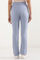 Blue Solid Flared Pants With Elasticated Waist