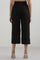 Black Solid Rayon Flarred Culottes
