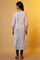 White A-line Floral Printed Kurta