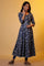 Blue Floral Printed Anarkali Kurta