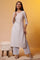 White Striped Cotton Kurta and Palazzos Set