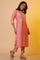 Pink Mirror Work Kurta, Palazzo and Dupatta Set