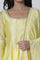 Yellow Chanderi Panelled Thread Work Anarkali Kurta, Churidar and Dupatta Set